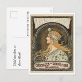 Postcard - Art Nouveau Chocolates + Confections Feiertagspostkarte (Vorne/Hinten)