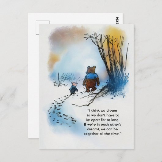 POSTCARD ART - Winnie on Friendship and Dreams Postkarte (Vorne/Hinten)