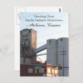 Postcard Atchison Kansas Heimat Amelia Earhart Postkarte (Vorne/Hinten)