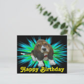 Postcard Baby Basset Sheldon Happy Birthday Postkarte (Stehend Vorderseite)