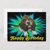 Postcard Baby Basset Sheldon Happy Birthday Postkarte (Vorne/Hinten)