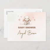 Postcard Baby Shower Bunny Postkarte (Vorne/Hinten)