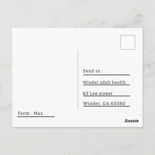 Postcard Bali einfache, elegante Postkarte (Rückseite)