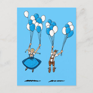 Postcard Balloons BIER FESTIVAL Couple Postkarte