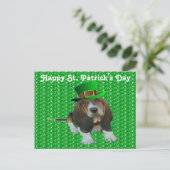Postcard Basset Hound Happy StPatrick's Day Postkarte (Stehend Vorderseite)