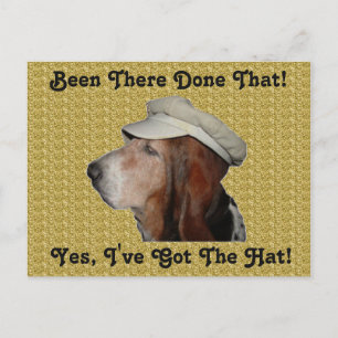 Postcard Basset Hound Ja, ich habe den Hut Got Postkarte