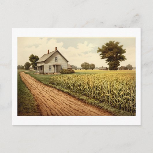 Postcard - Bauernhof Cornfield Postkarte (Vorderseite)