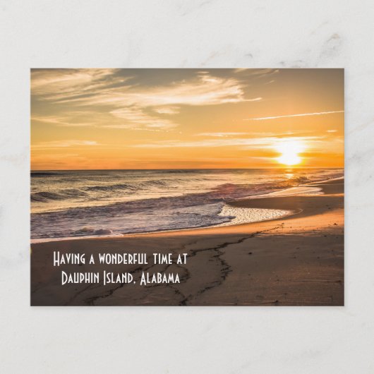 Postcard Beach Sunset at Dauphin Island, Alabama Postkarte (Vorderseite)