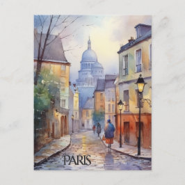 POSTCARD Beautiful Watercolor of Paris Travel Postkarte