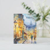 POSTCARD Beautiful Watercolor of Paris Travel Postkarte (Stehend Vorderseite)
