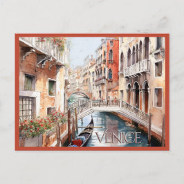 POSTCARD Beautiful Watercolor of Venice Travel Postkarte