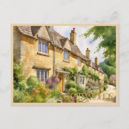 POSTCARD Beautiful Watercolor the Cotswolds Travel Postkarte
