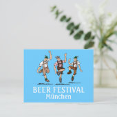 Postcard BEER FESTIVAL München Tanz Lederhosen Postkarte (Stehend Vorderseite)