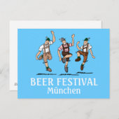 Postcard BEER FESTIVAL München Tanz Lederhosen Postkarte (Vorne/Hinten)