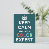 Postcard Behalte Ruhe und mietet einen Farbexperte Postkarte (Stehend Vorderseite)