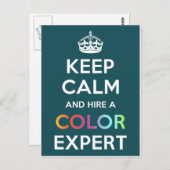 Postcard Behalte Ruhe und mietet einen Farbexperte Postkarte (Vorne/Hinten)