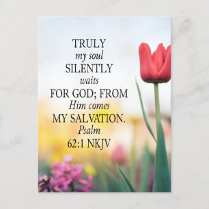 Postcard-Bible Memory Verse Card für Psalm 62:1 Postkarte