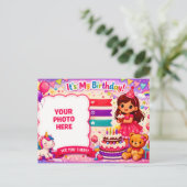 Postcard Birthday Invitation Feiertagspostkarte (Stehend Vorderseite)