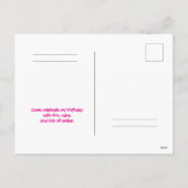 Postcard Birthday Invitation Feiertagspostkarte (Rückseite)
