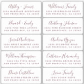 Postcard Blue Calligraphy Guest Address Labels (Vorderseite)