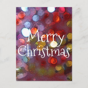 Postcard Bokeh Plum Violet Funkelleuchten Feiertagspostkarte