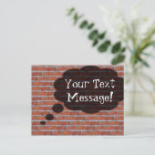 Postcard Brick Wall dachte Blase Karte (Stehend Vorderseite)