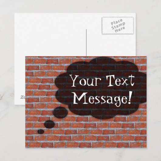 Postcard Brick Wall dachte Blase Karte (Vorne/Hinten)
