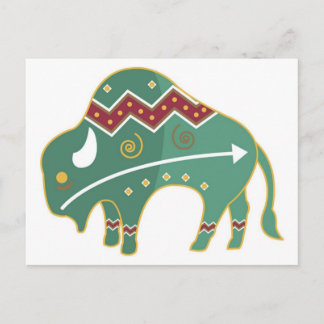 Postcard Buffalo Design Native American Postkarte