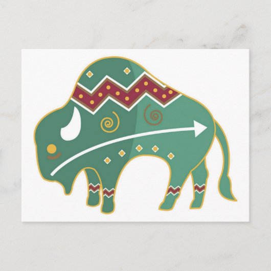 Postcard Buffalo Design Native American Postkarte (Vorderseite)