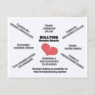 Postcard-Bullying Breaks Hearts Postkarte