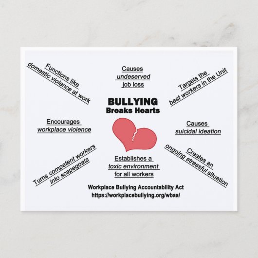 Postcard-Bullying Breaks Hearts Postkarte (Vorderseite)