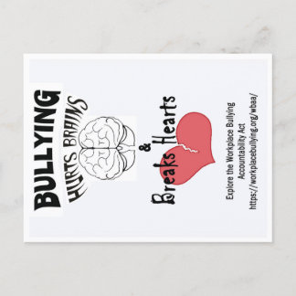 Postcard-Bullying Hurts Brains & Breaks Hearts Postkarte