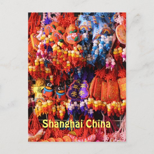 POSTCARD - Bunte chinesische Trinkets Shanghai Postkarte (Vorderseite)
