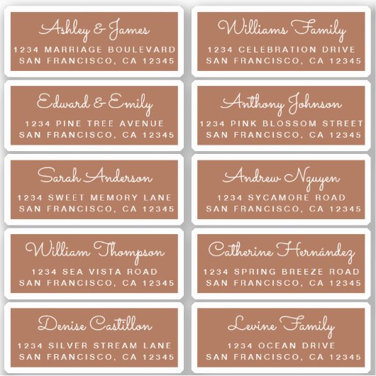 Postcard Calligraphy Wedding Guest Address Labels (Vorderseite)