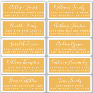 Postcard Calligraphy Wedding Guest Address Labels