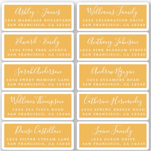 Postcard Calligraphy Wedding Guest Address Labels (Vorderseite)
