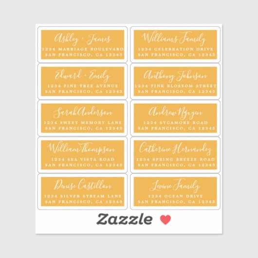Postcard Calligraphy Wedding Guest Address Labels (Blatt)