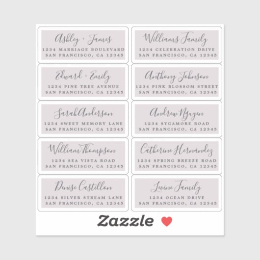 Postcard Calligraphy Wedding Guest Address Labels (Blatt)