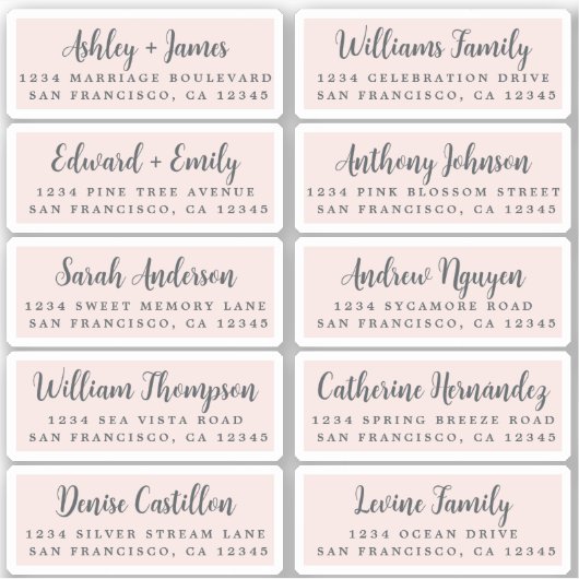 Postcard Calligraphy Wedding Guest Address Labels (Vorderseite)