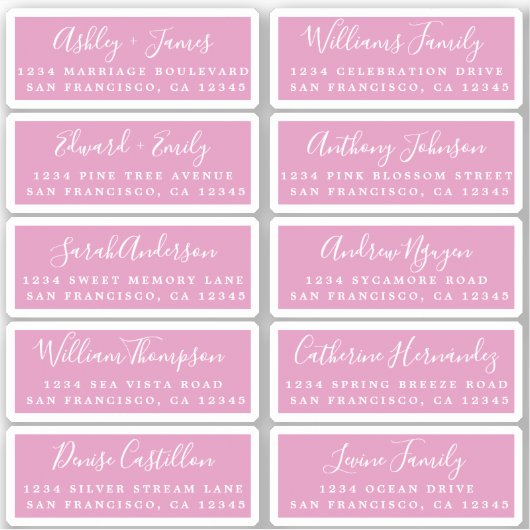 Postcard Calligraphy Wedding Guest Address Labels (Vorderseite)