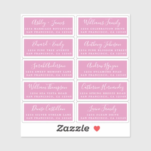 Postcard Calligraphy Wedding Guest Address Labels (Blatt)