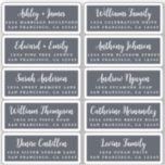Postcard Calligraphy Wedding Guest Address Labels<br><div class="desc">Einfach zu personalisieren, Namen und Adressen / individuelle Etikettenaufkleber für Hochzeitsgäste in einer Größe von 2 x 0, 8 Zoll, geeignet für Postkarten! Diese eleganten, modernen und stilvollen Hochzeitsadressen-Labels bieten Ihre Hochzeitsgäste in weißer, eleganter Schrift-Kalligraphie auf dunkelblauem Hintergrund. Fügen Sie einfach Ihre persönlichen Namen und Adresse Ihrer Hochzeitsgäste hinzu. Exklusiv...</div>