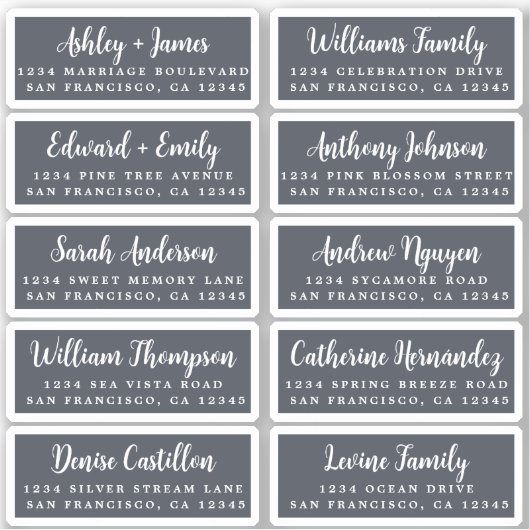 Postcard Calligraphy Wedding Guest Address Labels (Vorderseite)