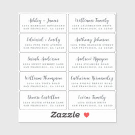 Postcard Calligraphy Wedding Guest Address Labels
