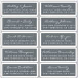 Postcard Calligraphy Wedding Guest Address Labels<br><div class="desc">Einfach zu personalisieren, Namen und Adressen / individuelle Etikettenaufkleber für Hochzeitsgäste in einer Größe von 2 x 0, 8 Zoll, geeignet für Postkarten! Diese eleganten, modernen und stilvollen Hochzeitsadressen-Labels bieten Ihre Hochzeitsgäste in weißer, eleganter, handgeschriebener Schrift-Kalligraphie auf schwarzem Hintergrund. Fügen Sie einfach Ihre persönlichen Namen und Adresse Ihrer Hochzeitsgäste hinzu....</div>