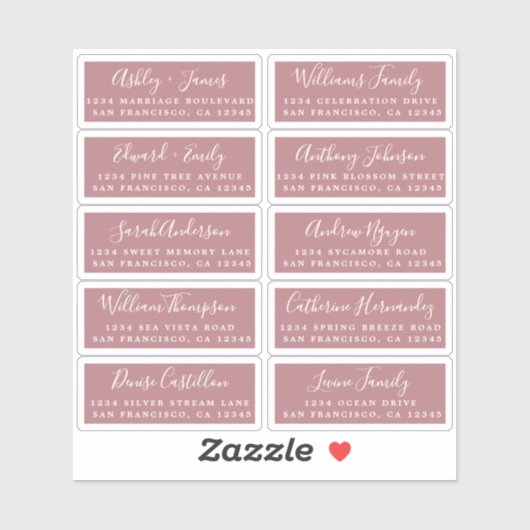 Postcard Calligraphy Wedding Guest Address Labels (Blatt)