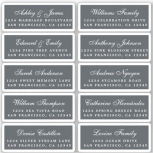 Postcard Calligraphy Wedding Guest Address Labels