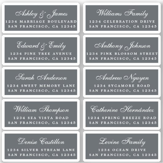 Postcard Calligraphy Wedding Guest Address Labels (Vorderseite)