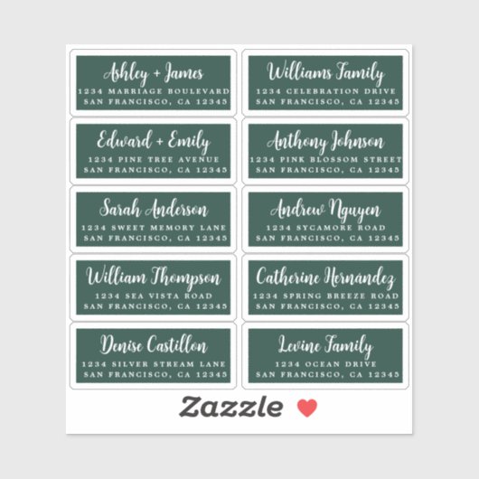 Postcard Calligraphy Wedding Guest Address Labels (Blatt)
