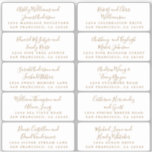 Postcard Calligraphy Wedding Guest Address Labels<br><div class="desc">Einfach zu personalisieren, Namen und Adressen / individuelle Etikettenaufkleber (10x) für Gäste in einer Größe von 2 x 0, 8 Zoll, geeignet für Postkarten! Diese schicken, modernen und einfachen Hochzeitsadressen-Labels enthalten Ihre Hochzeitsgast-Namen in goldfarbener, eleganter Schrift-Kalligrafie. Fügen Sie einfach Ihre persönlichen Namen und Adresse Ihrer Hochzeitsgäste hinzu. Exklusiv für Sie...</div>